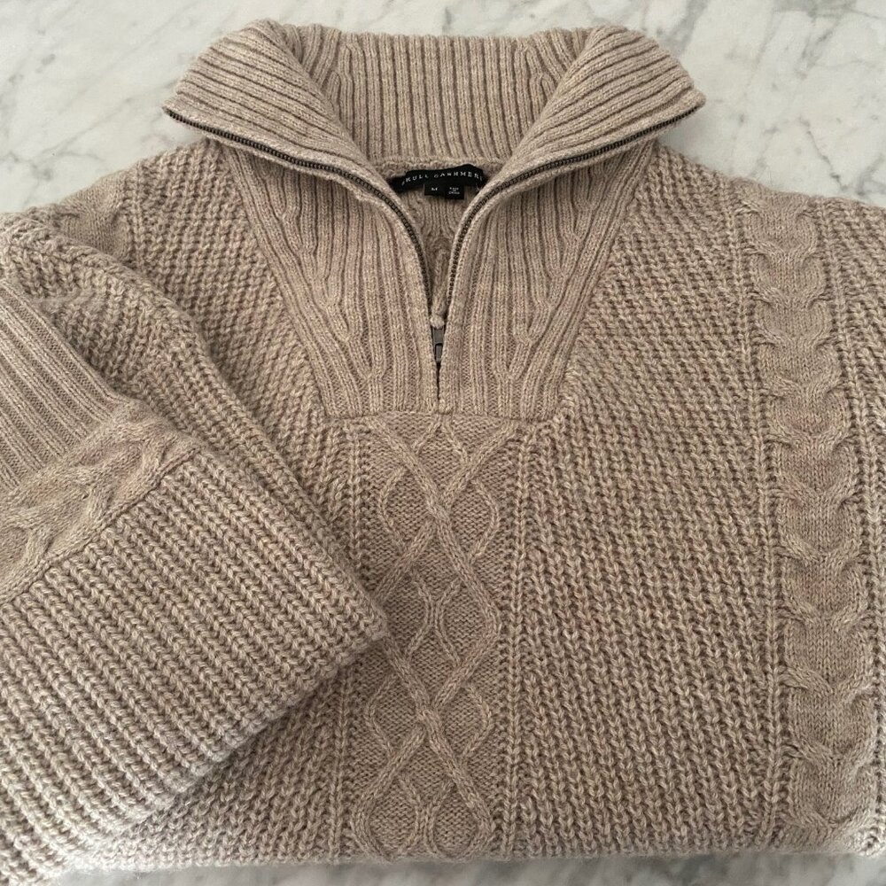 NWOT Skull Cashmere Merino Wool Alpaca Half-Zip Sweater M
